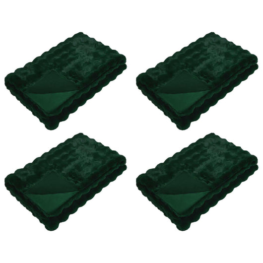 Coperta in Pelliccia di Coniglio Finta 4 pcs Verde Scuro 42021821