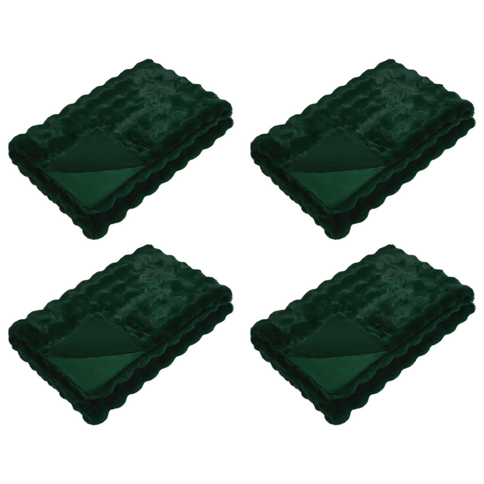 Coperta in Pelliccia di Coniglio Finta 4 pcs Verde Scuro 42021824