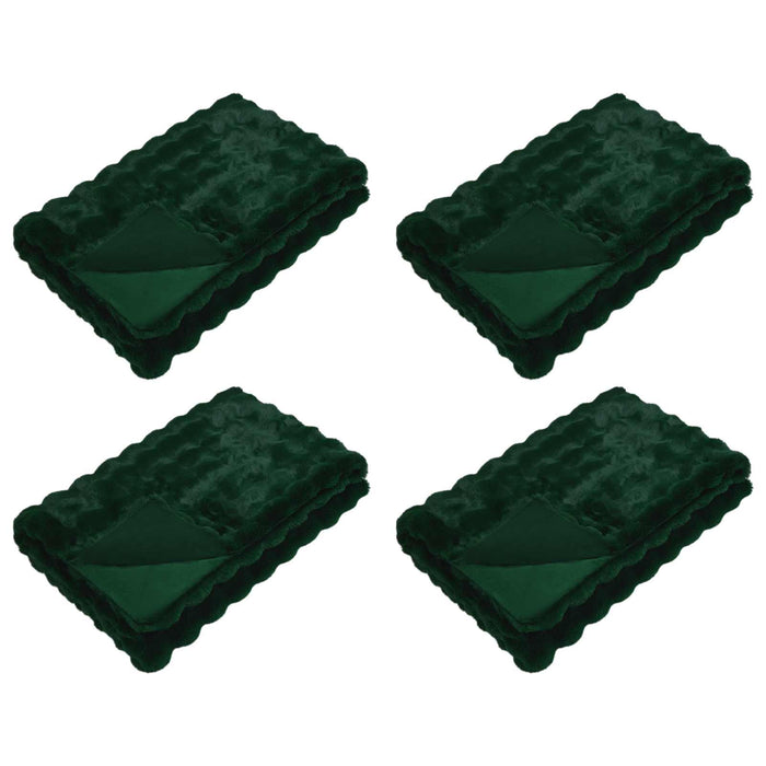 Coperta in Pelliccia di Coniglio Finta 4 pcs Verde Scuro 42021824