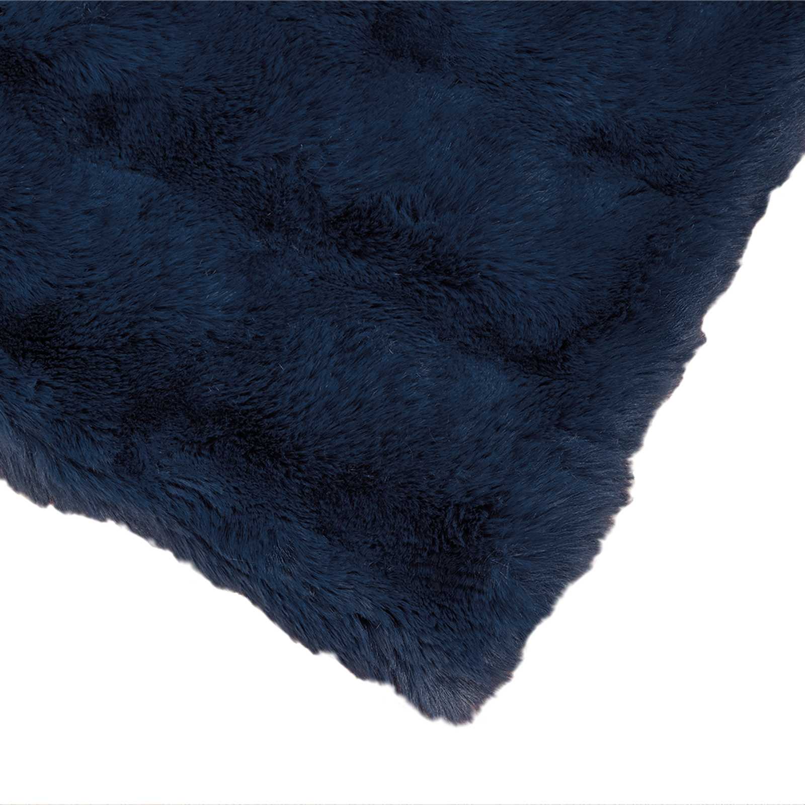 Coperta in Pelliccia di Coniglio Finta Blu Marino 150 x 220 cm 42021826