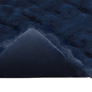 Coperta in Pelliccia di Coniglio Finta 4 pcs Blu Marino 42021829