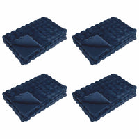 Coperta in Pelliccia di Coniglio Finta 4 pcs Blu Marino 42021829