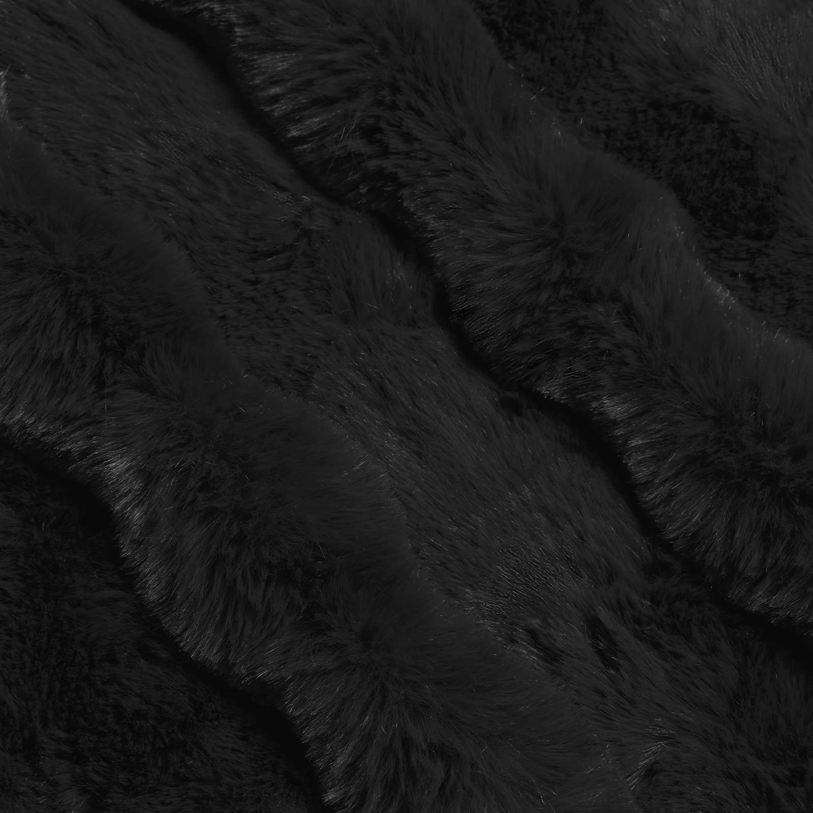 Coperta in Pelliccia di Coniglio Finta Nero 220 x 240 cm 42021835