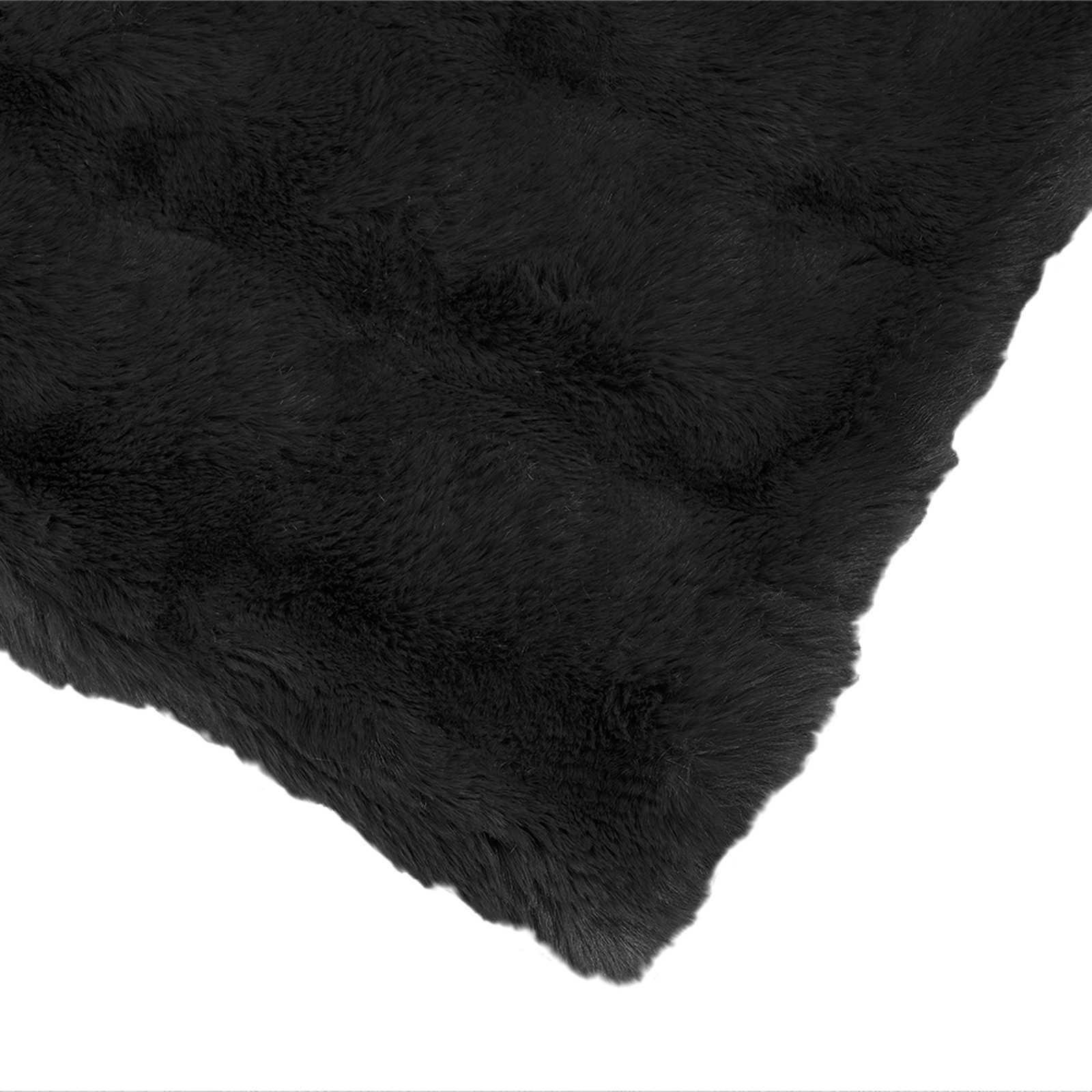 Coperta in Pelliccia di Coniglio Finta Nero 240 x 270 cm 42021836