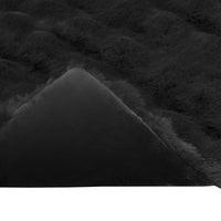 Coperta in Pelliccia di Coniglio Finta 4 pcs Nero 220 x 240 cm 42021839