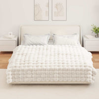 Coperta in Pelliccia di Coniglio Finta Bianco 150 x 220 cm 42021842
