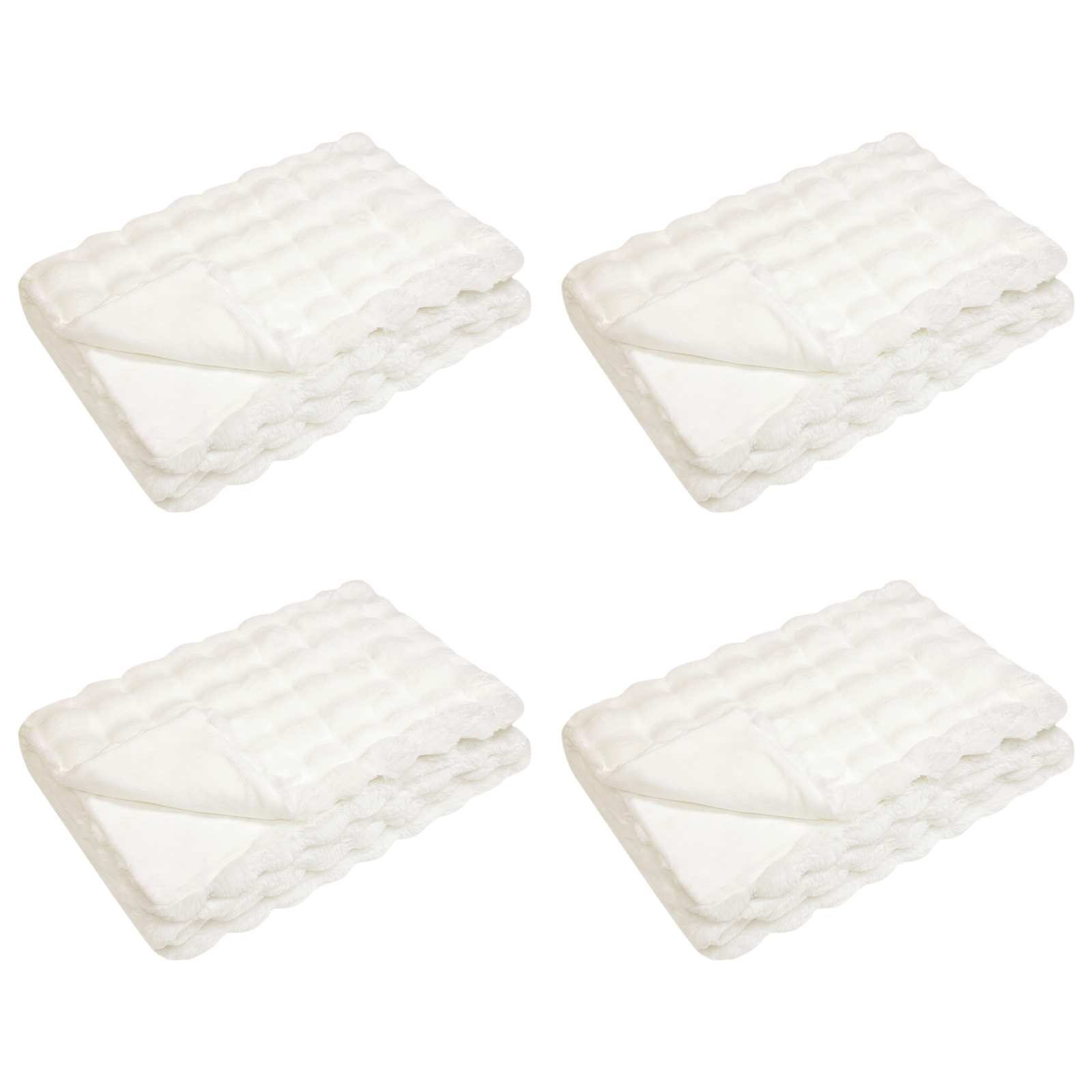 Coperta in Pelliccia di Coniglio Finta 4 pcs Bianco 42021845