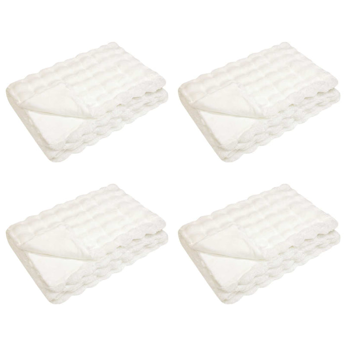 Coperta in Pelliccia di Coniglio Finta 4 pcs Bianco 42021845