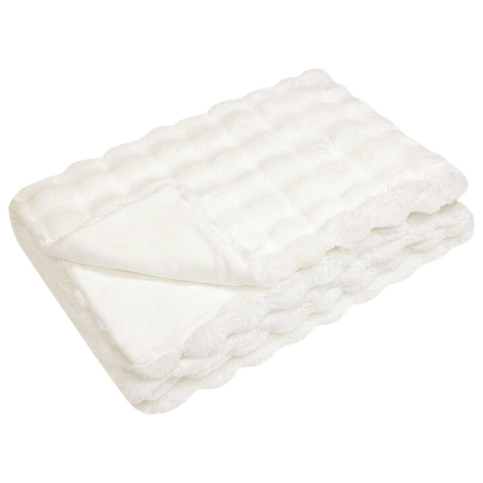 Coperta antiscivolo in finta di coniglio Olite 4 pcs Bianco