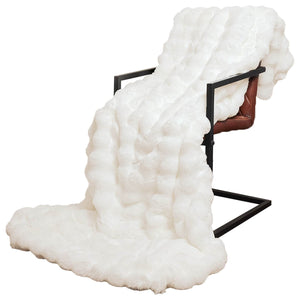 Coperta antiscivolo in finta di coniglio Olite 4 pcs Bianco