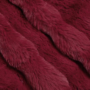 Coperta in Pelliccia di Coniglio Finta Rosso Bordeaux 42021850