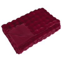 Coperta in Pelliccia di Coniglio Finta Rosso Bordeaux 42021850