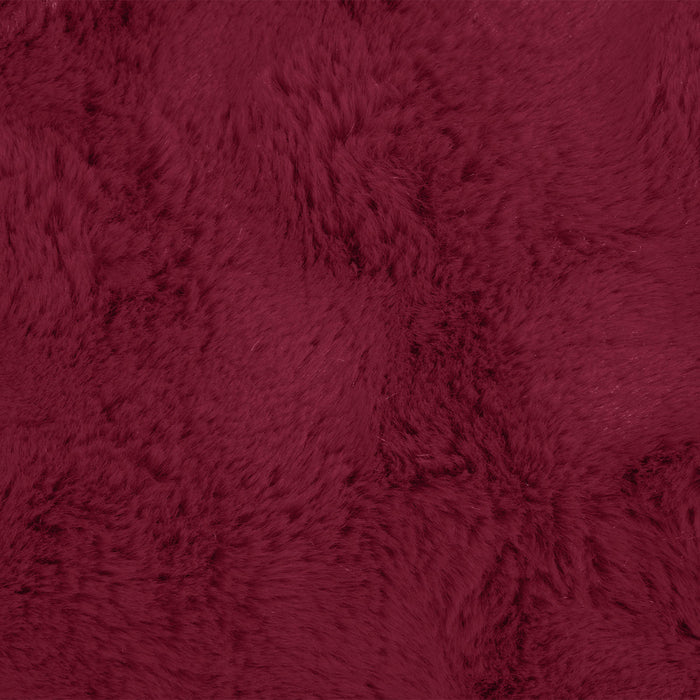 Coperta in Pelliccia di Coniglio Finta Rosso Bordeaux 42021850