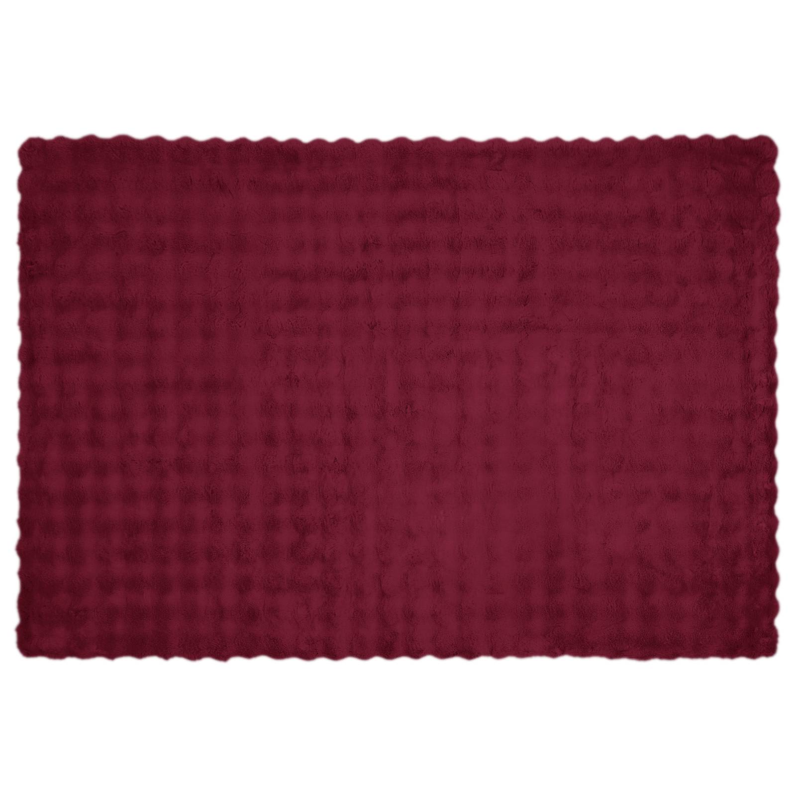 Coperta in Pelliccia di Coniglio Finta Rosso Bordeaux 42021850