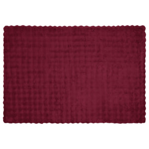 Coperta in Pelliccia di Coniglio Finta Rosso Bordeaux 42021850