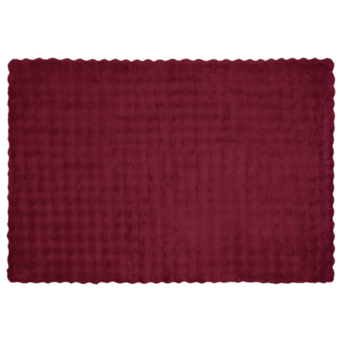 Coperta in Pelliccia di Coniglio Finta Rosso Bordeaux 42021850