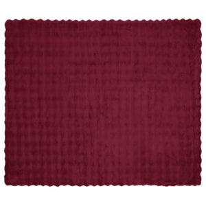 Coperta in Pelliccia di Coniglio Finta Rosso Bordeaux 42021851
