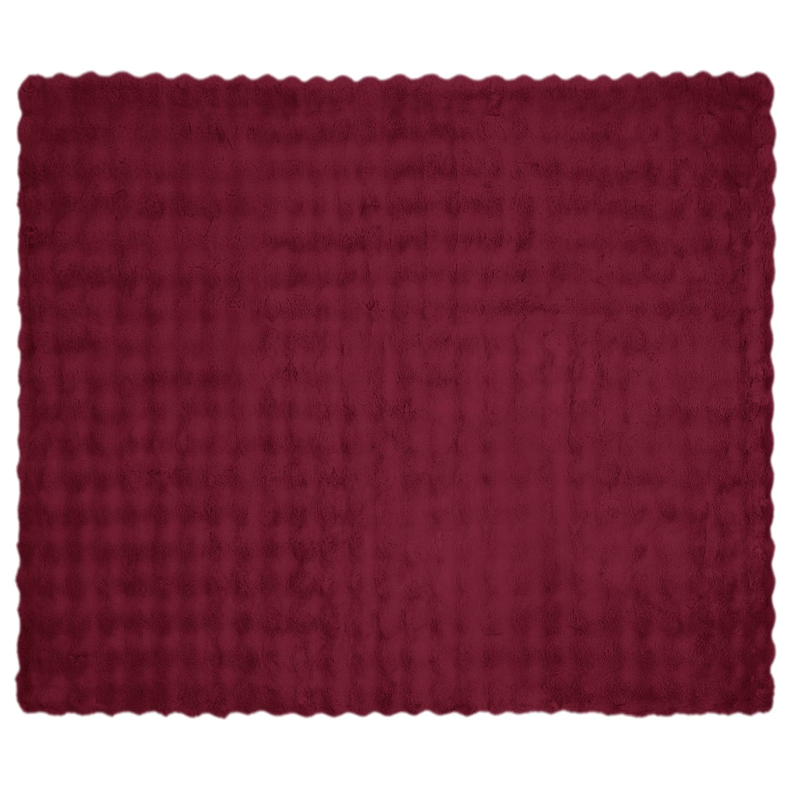 Coperta in Pelliccia di Coniglio Finta 4 pcs Rosso Bordeaux 42021855