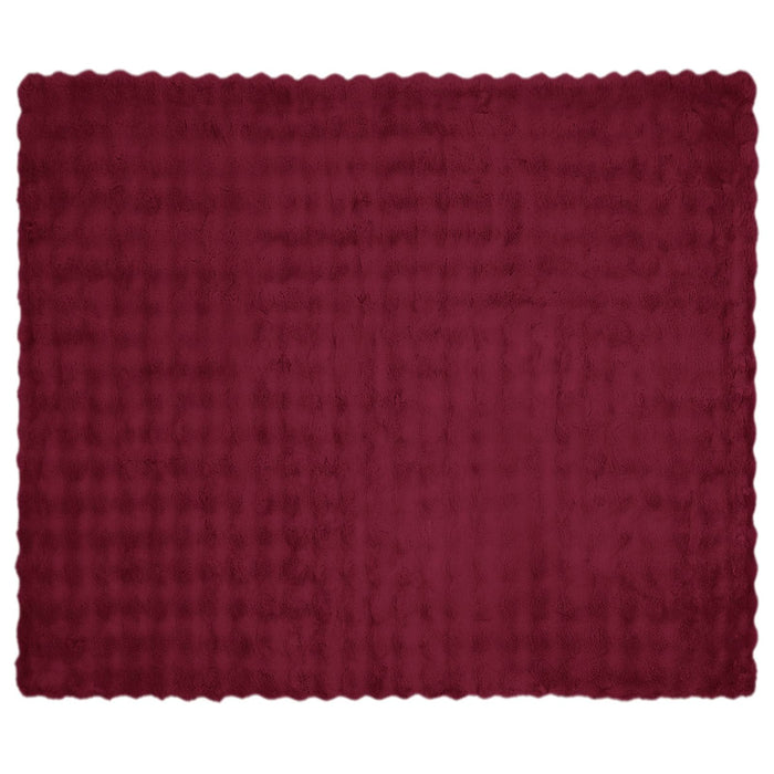 Coperta in Pelliccia di Coniglio Finta 4 pcs Rosso Bordeaux 42021855