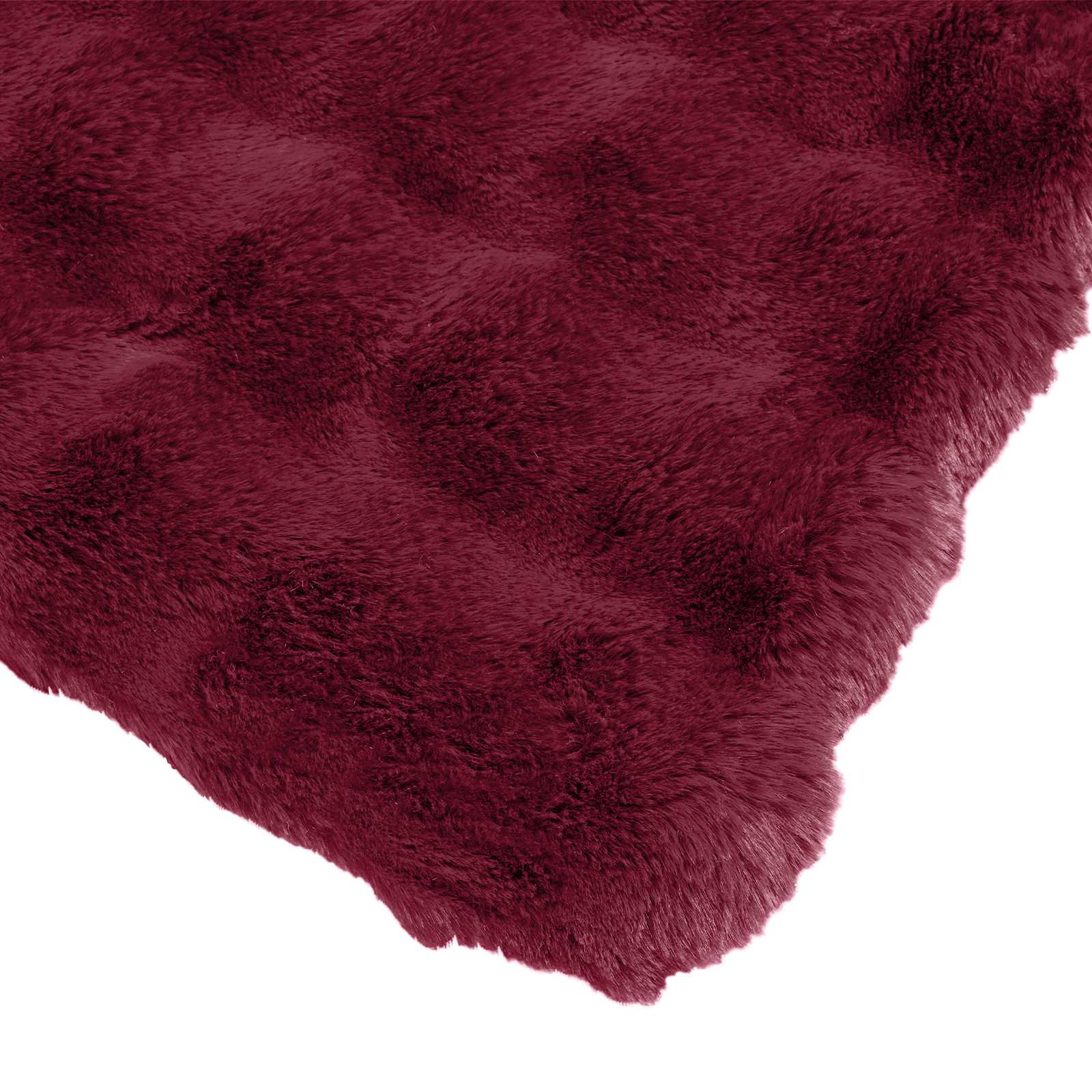 Coperta in Pelliccia di Coniglio Finta 4 pcs Rosso Bordeaux 42021856