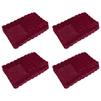 Coperta in Pelliccia di Coniglio Finta 4 pcs Rosso Bordeaux 42021856