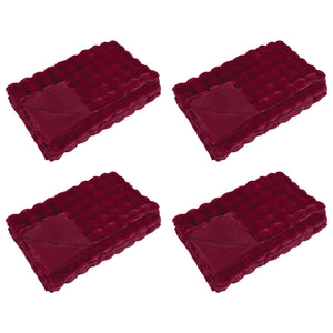 Coperta in Pelliccia di Coniglio Finta 4 pcs Rosso Bordeaux 42021856