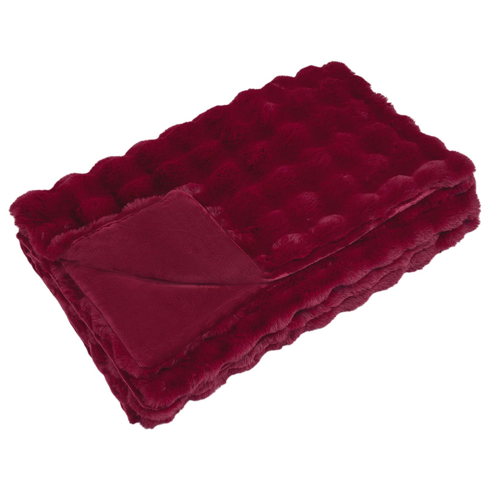 Coperta in Pelliccia di Coniglio Finta 4 pcs Rosso Bordeaux 42021856