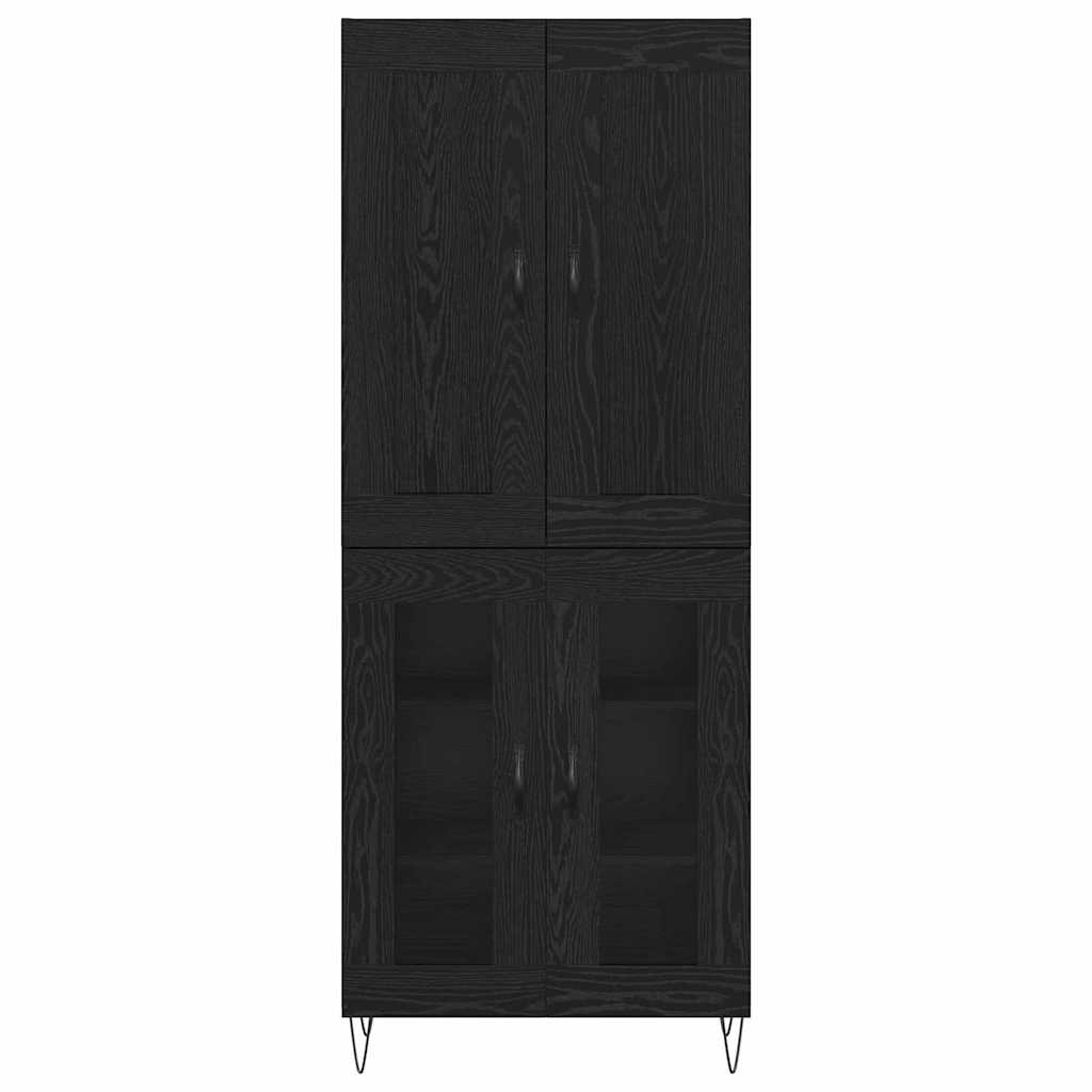 Credenza Rovere Nero 69,5 x 34 x 180 cm Legno multistrato 3403170