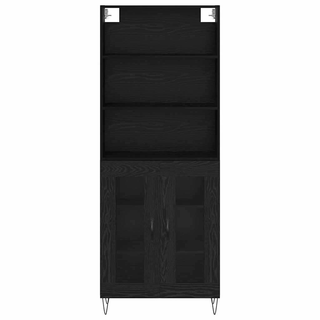 Credenza Rovere Nero 69,5 x 34 x 180 cm Legno multistrato 3403173