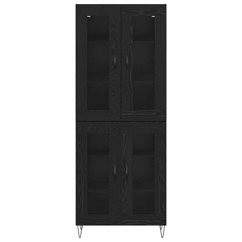Credenza Rovere Nero 69,5 x 34 x 180 cm Legno multistrato 3403176