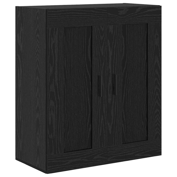 Credenza 2 pcs Rovere Nero Legno Stratificato e Vetro 3403188