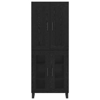 Credenza Rovere Nero 69,5 x 34 x 180 cm Legno multistrato 3403194
