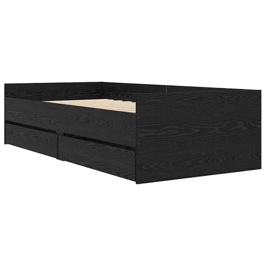 Struttura del letto Rovere Nero 90 x 200 cm Pino massello 3403206