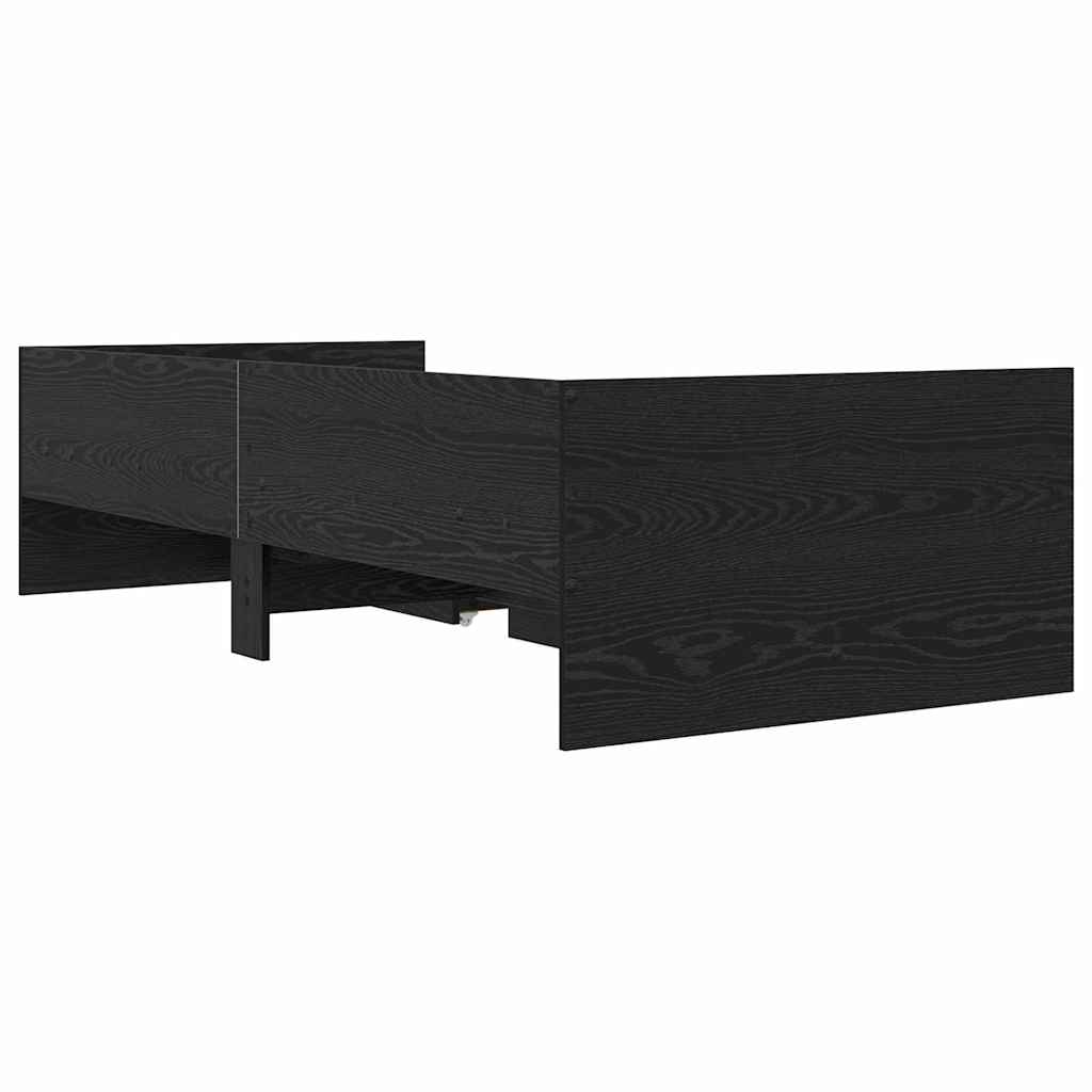 Struttura del letto Rovere Nero 90 x 200 cm Pino massello 3403206