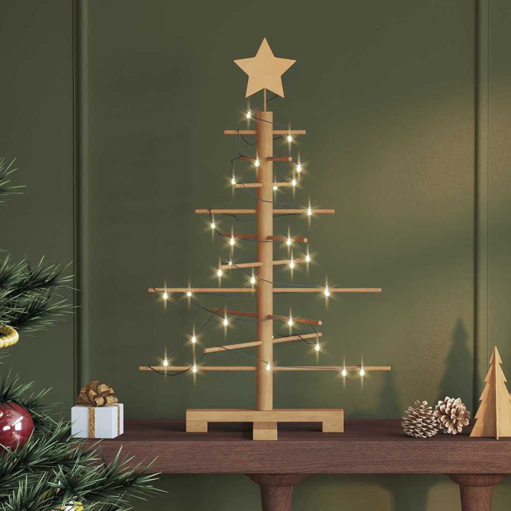 Albero di Natale in legno con supporto Marrone 75 cm Bambù 42018049