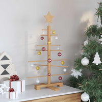 Albero di Natale in legno con supporto Marrone 75 cm Bambù 42018049