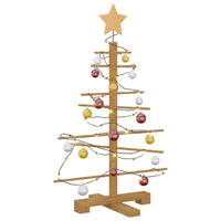 Albero di Natale in legno con supporto Marrone 75 cm Bambù 42018049