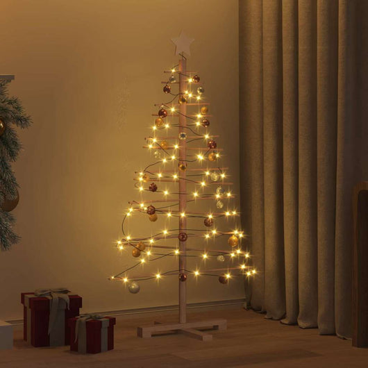 Albero di Natale in legno con supporto Marrone 125 cm Bambù 42018050