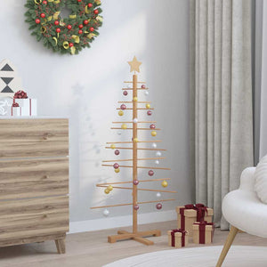 Albero di Natale in legno con supporto Marrone 125 cm Bambù 42018050