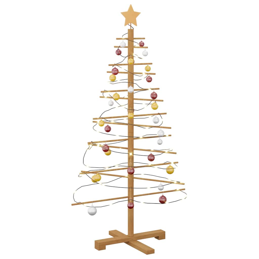 Albero di Natale in legno con supporto Marrone 125 cm Bambù 42018050
