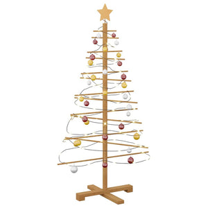 Albero di Natale in legno con supporto Marrone 125 cm Bambù 42018050