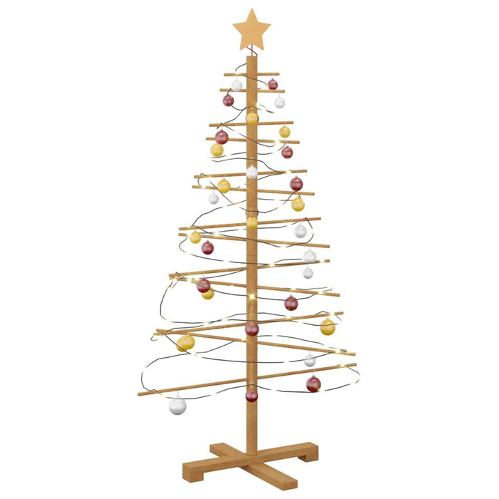 Albero di Natale in legno con supporto Marrone 125 cm Bambù 42018050