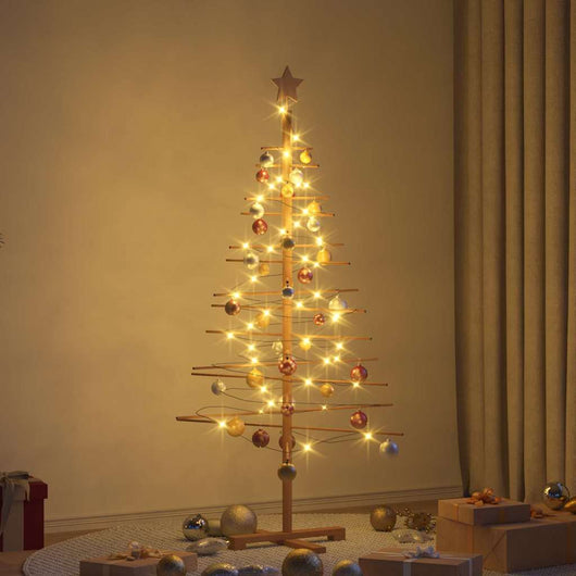 Albero di Natale in legno con supporto Marrone 150 cm Bambù 42018051