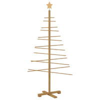 Albero di Natale in legno con supporto Marrone 150 cm Bambù 42018051