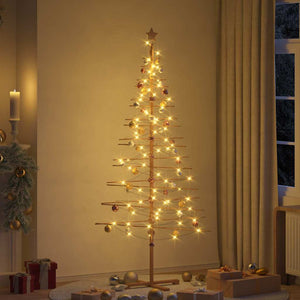 Albero di Natale in legno con supporto Marrone 210 cm Bambù 42018053