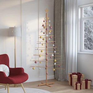 Albero di Natale in legno con supporto Marrone 210 cm Bambù 42018053