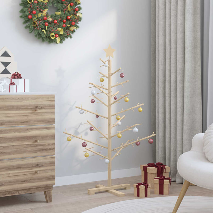 Albero di Natale in legno con supporto Naturale 125 cm 42018055