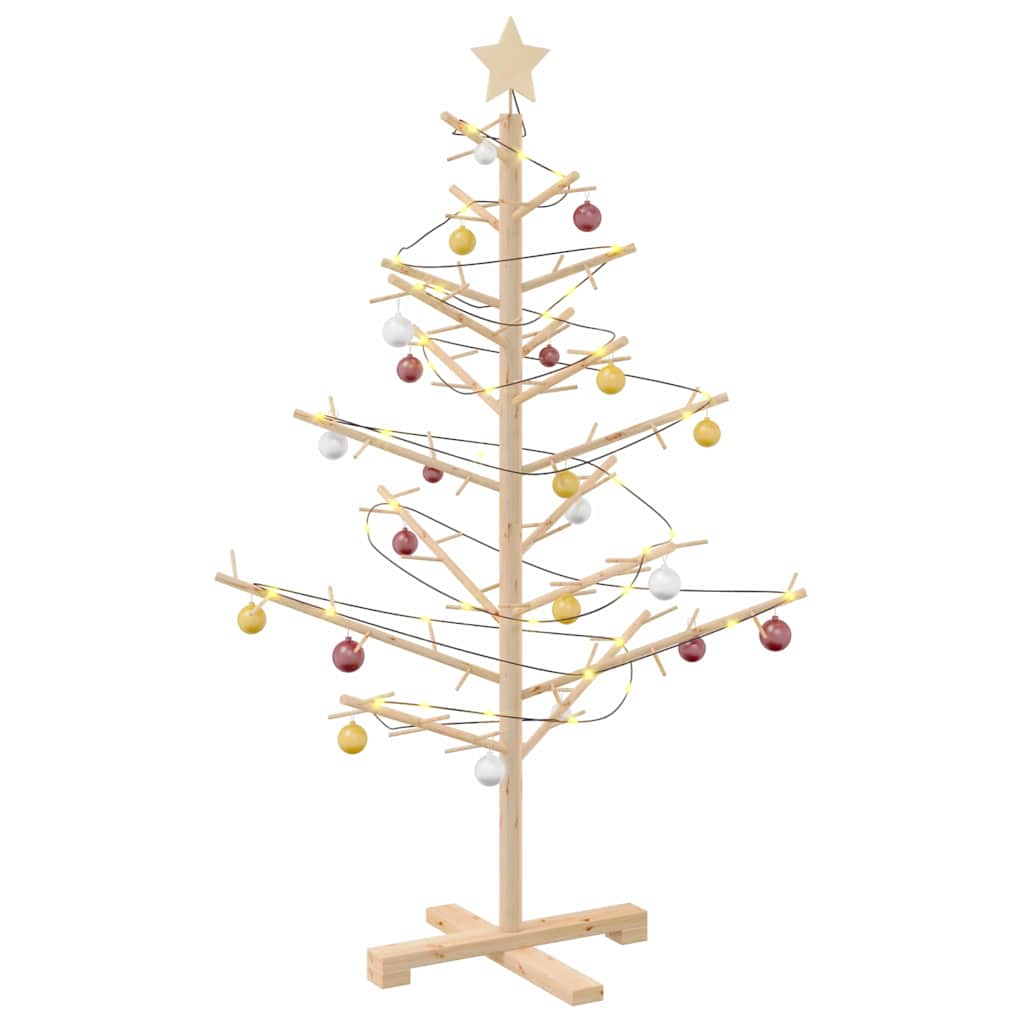 Albero di Natale in legno con supporto Naturale 125 cm 42018055
