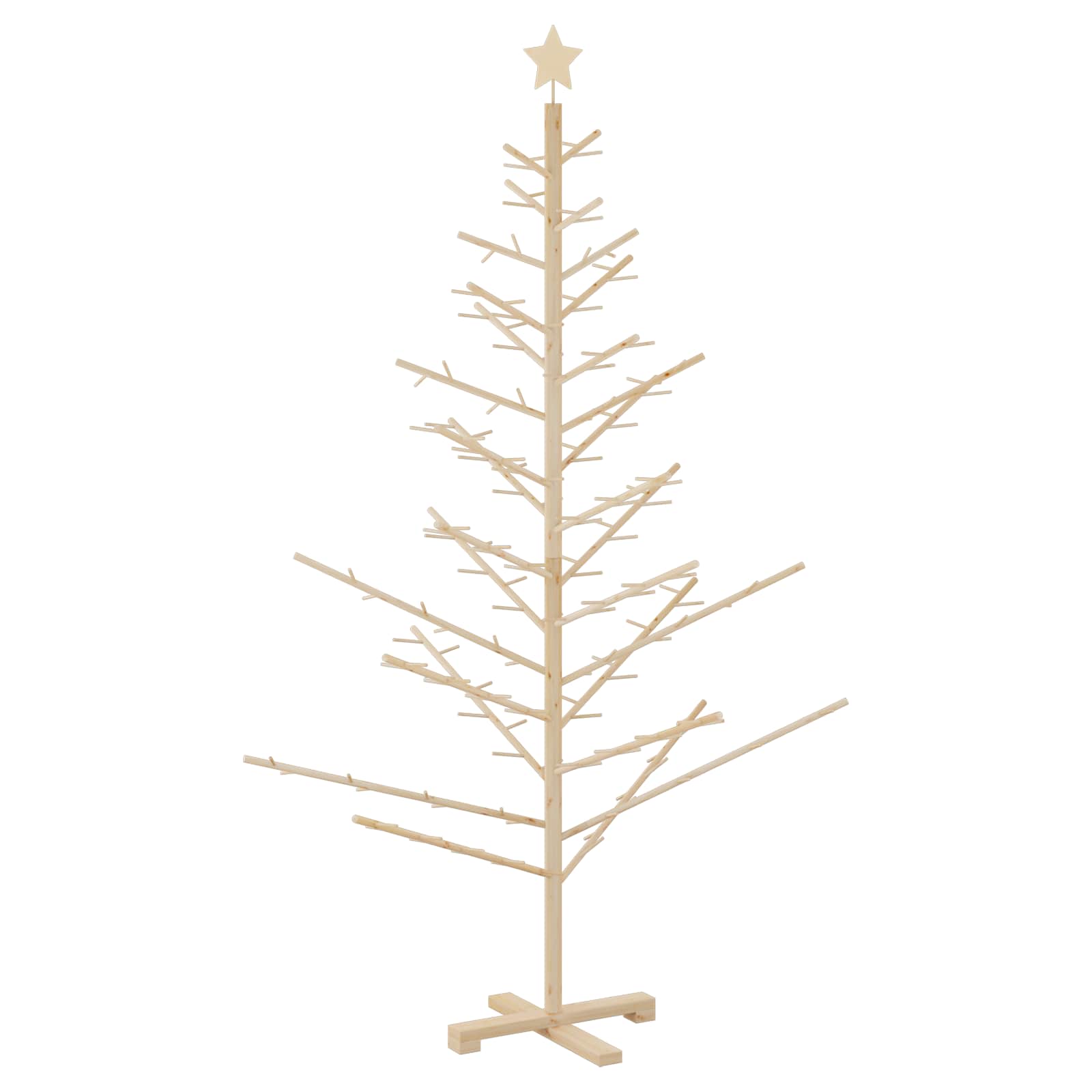 Albero di Natale in legno con supporto Naturale 180 cm 42018057