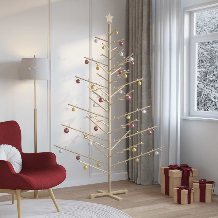 Albero di Natale in legno con supporto Naturale 210 cm 42018058